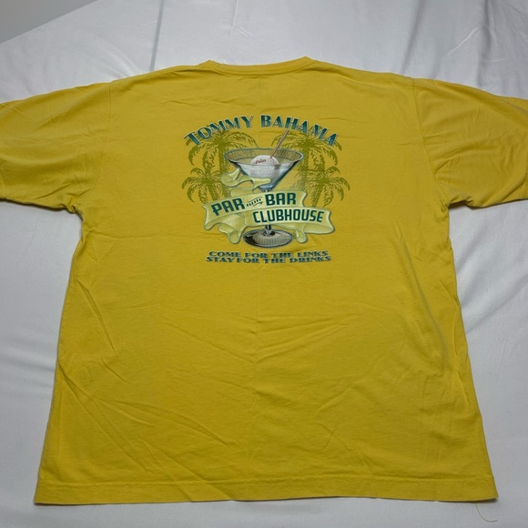🛑SOLD🛑Tommy Bahama Relax Mens Large Yellow Tee - Picture 3 of 4